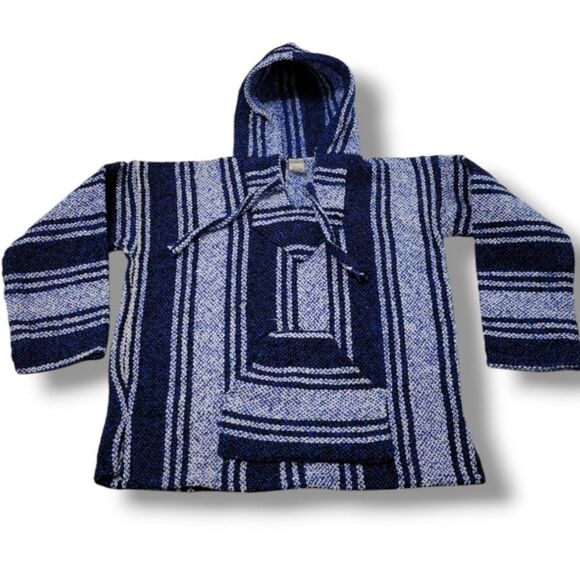 Baja Sweater Size Small Baja Hoodie Mexico Mexican Style Knit Sweatshirt W/ Flaw - Picture 1 of 7